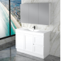 Mia 1200 Matte White Free Standing Single Bowl Vanities Cabinet Only